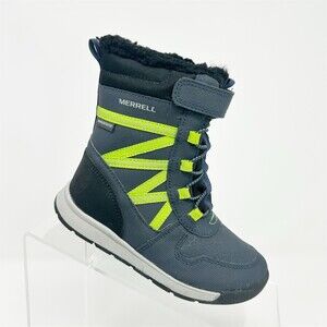 Merrell Snow Crush 2.0 Boys Winter Snow Boots Blue Waterproof Size 10 Outdoors